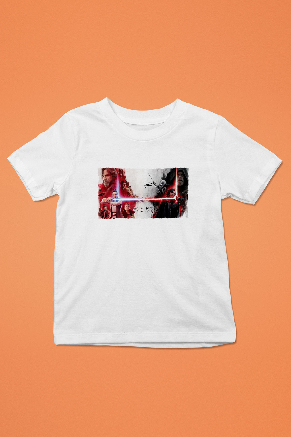 Unisex Star Wars Son Jedi Baskılı Beyaz Çocuk Tişört