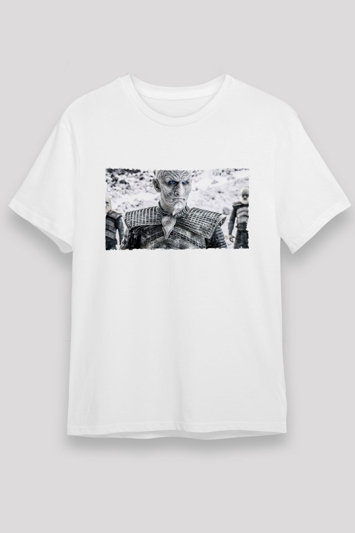 Unisex Taht Oyunları Baskılı Beyaz Tshirt
