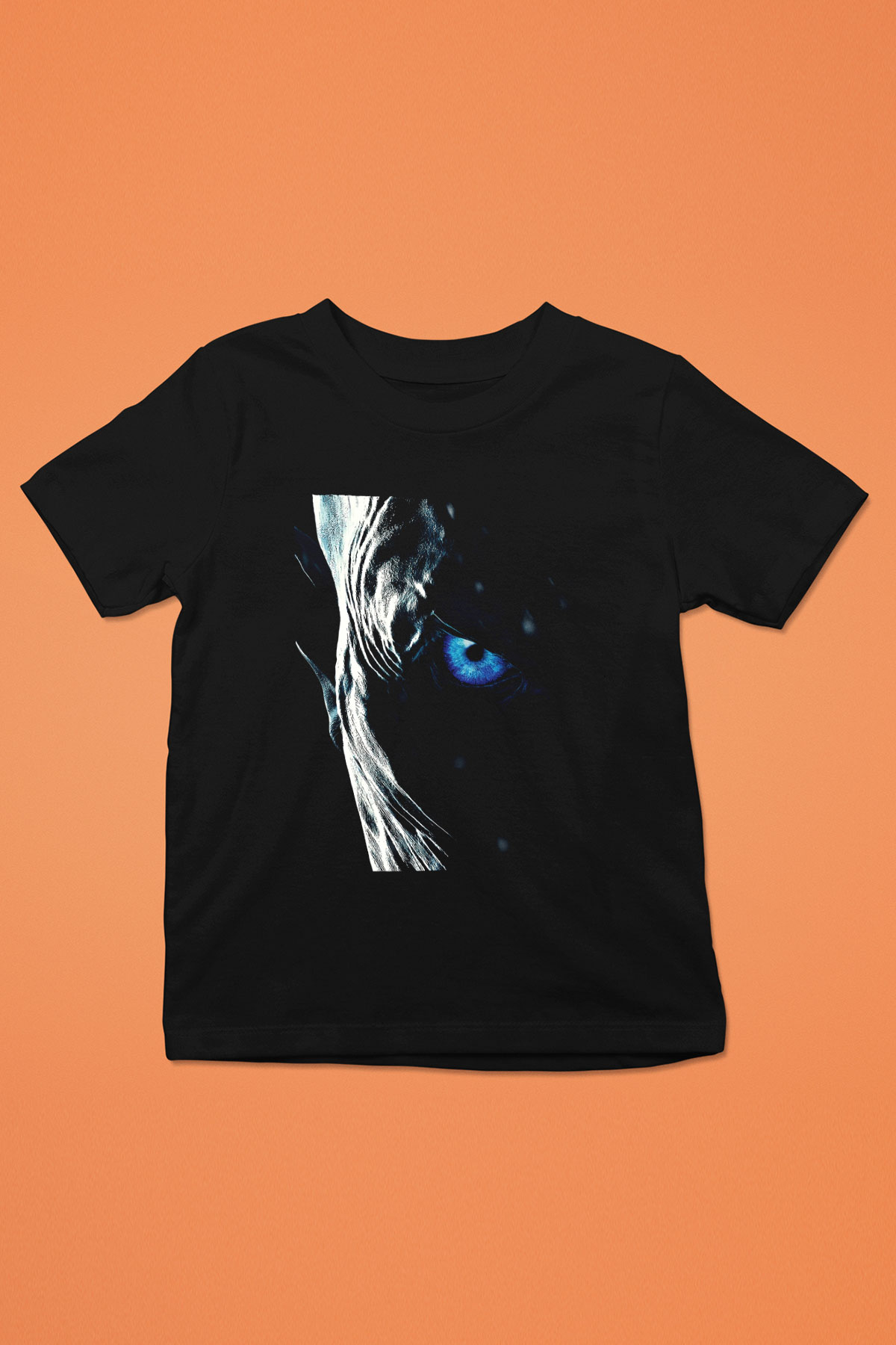 Unisex Taht Oyunları Baskılı Siyah Çocuk Tshirt