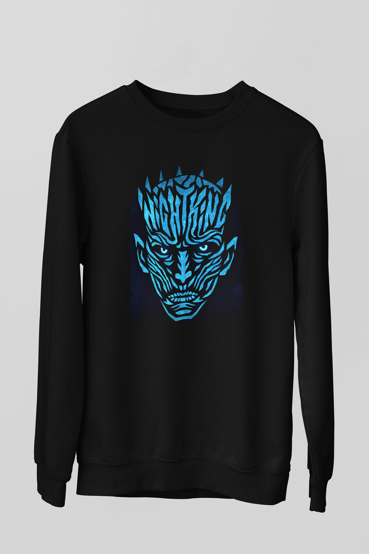 Unisex Taht Oyunları Baskılı Siyah Sweatshirt