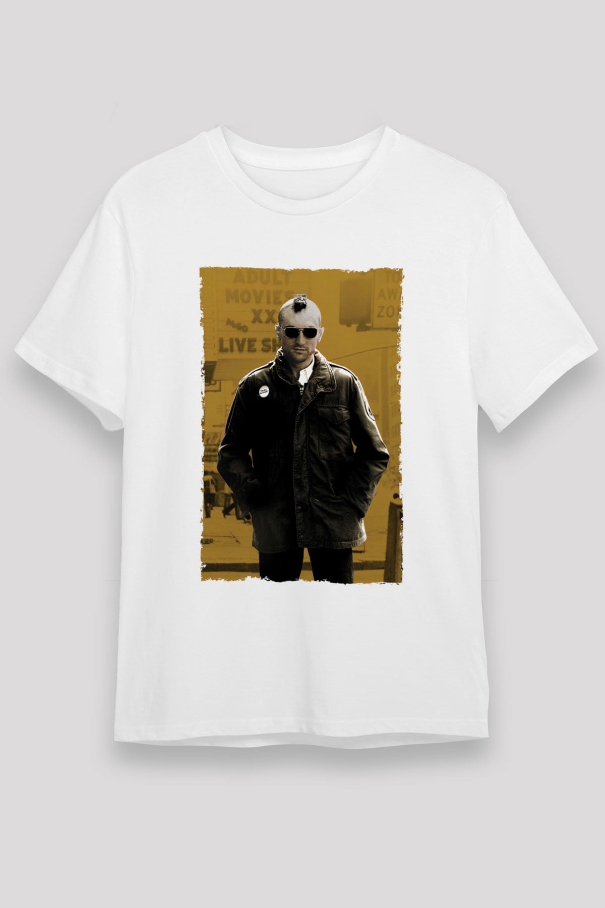 Unisex Taksi Şoförü (Taxi Driver) Baskılı Beyaz Tshirt