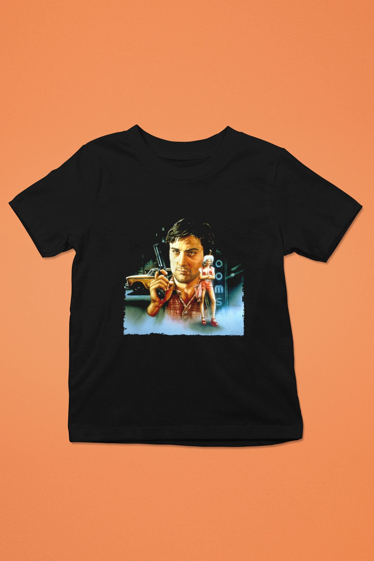 Unisex Taksi Şoförü (Taxi Driver) Baskılı Siyah Çocuk Tshirt