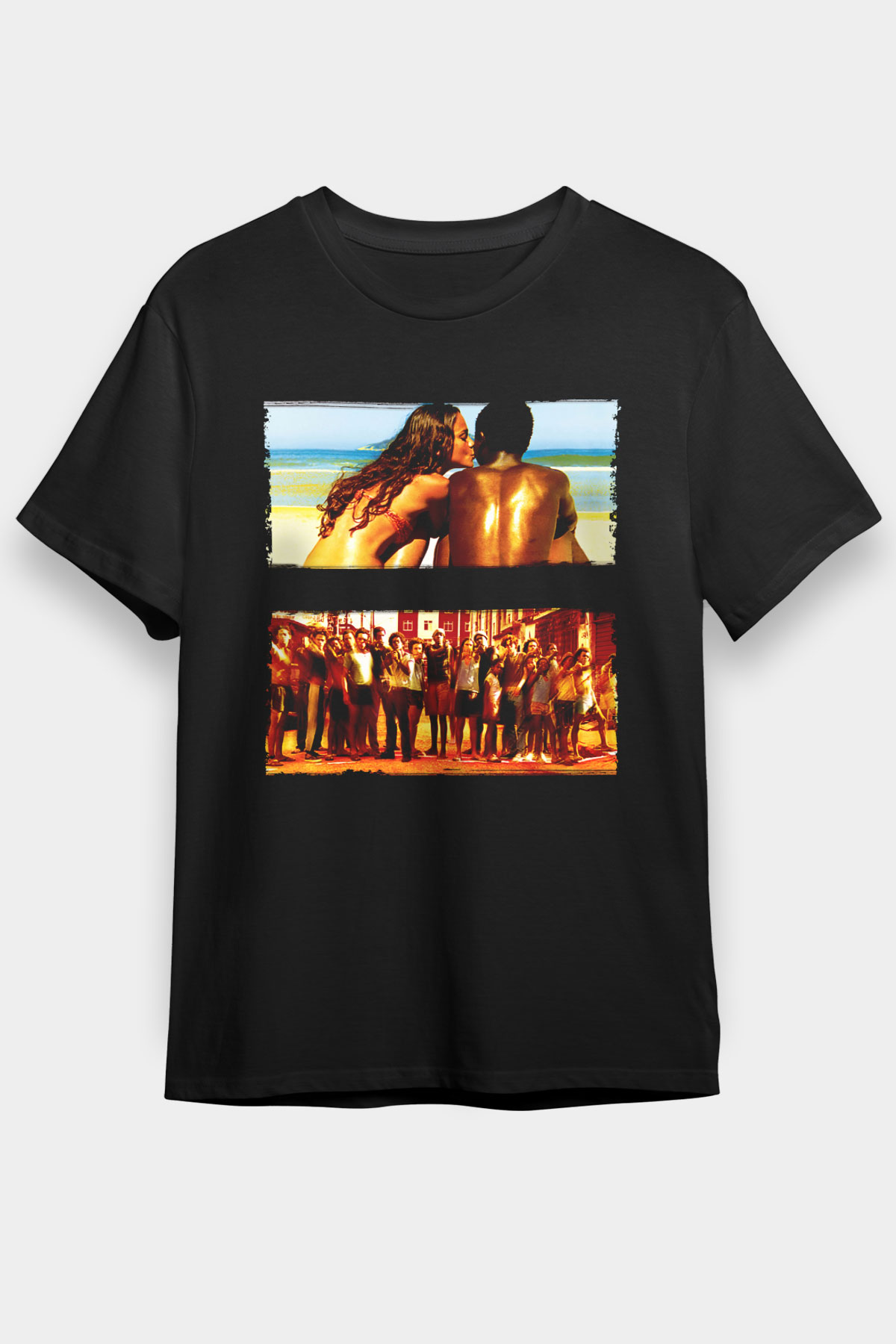 Unisex Tanrı Kent (City of God) Baskılı Siyah Tişört