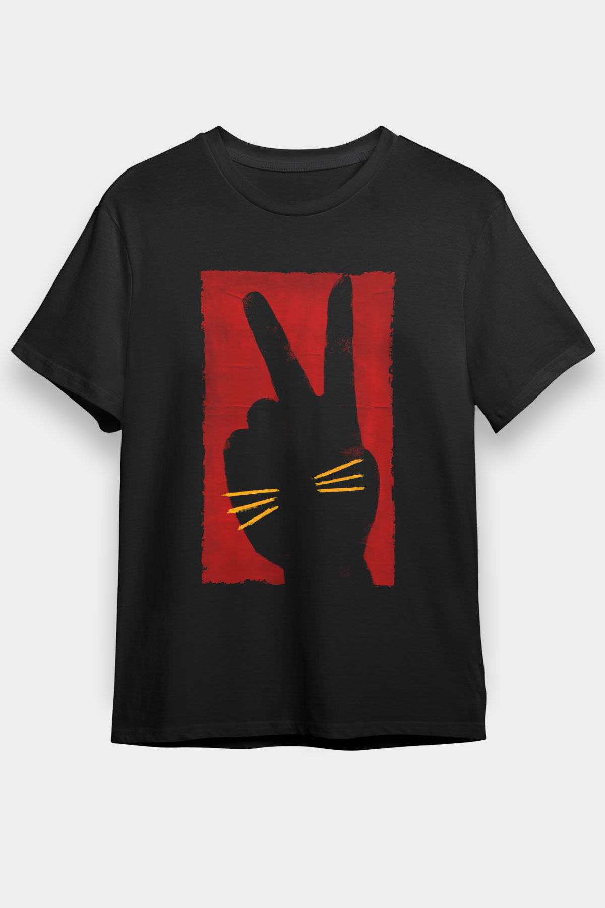 Unisex Tavşan Jojo (Jojo Rabbit) Baskılı Siyah Tshirt
