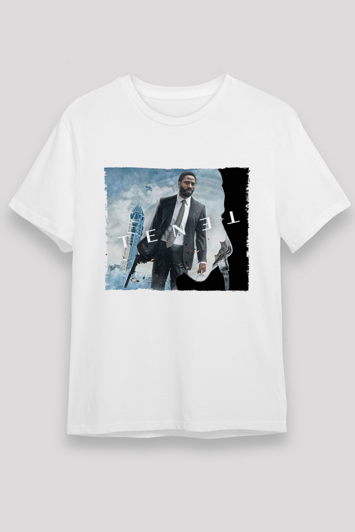 Unisex Tenet Baskılı Beyaz Tshirt