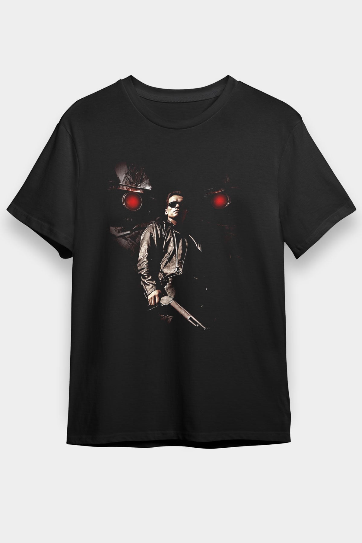 Unisex Terminatör 2 Kıyamet Günü (Terminator 2 Judgment Day) Baskılı Siyah T-Shirt