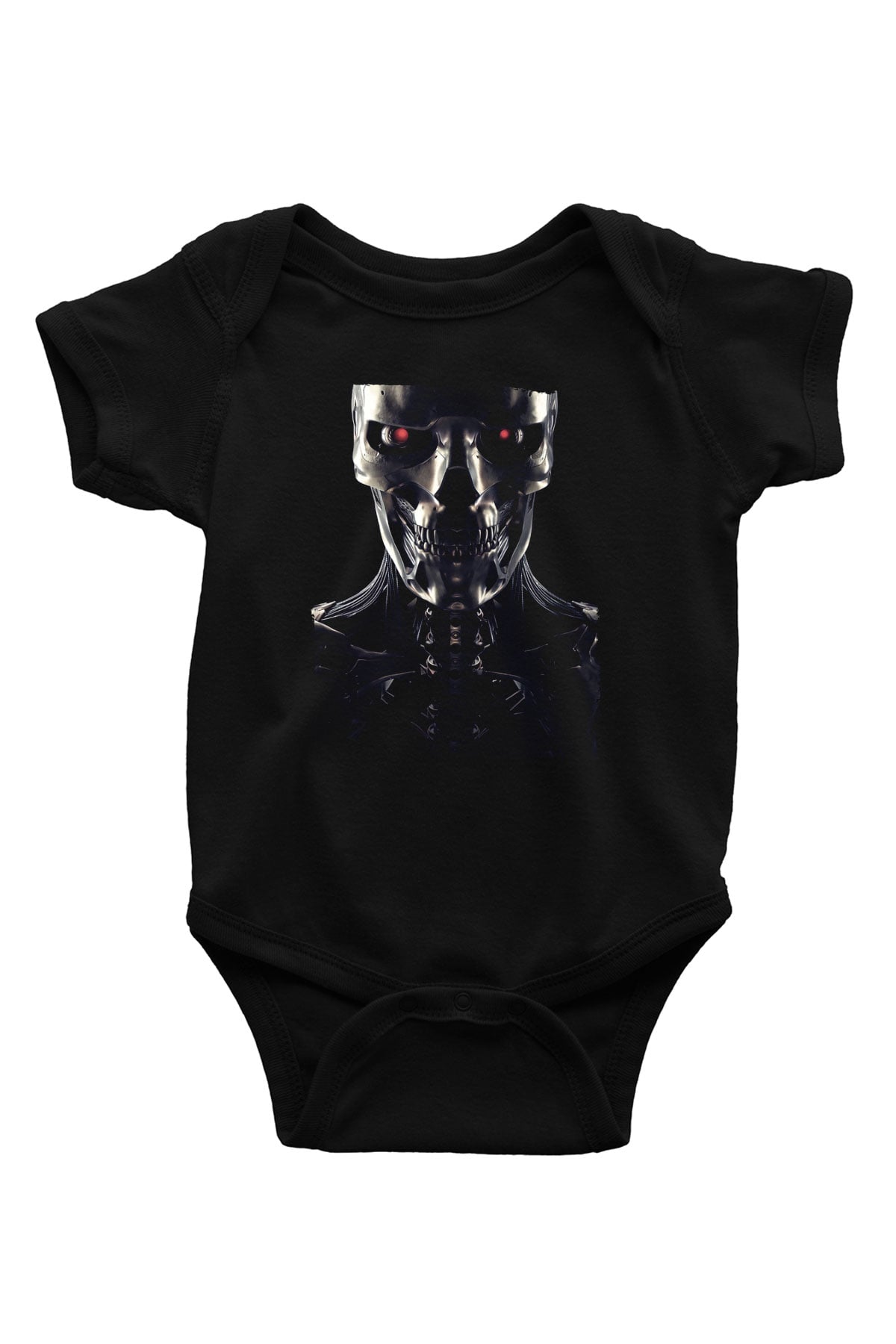Unisex Terminatör Kara Kader (Terminator Dark Fate) Baskılı Siyah Bebek Body - Zıbın