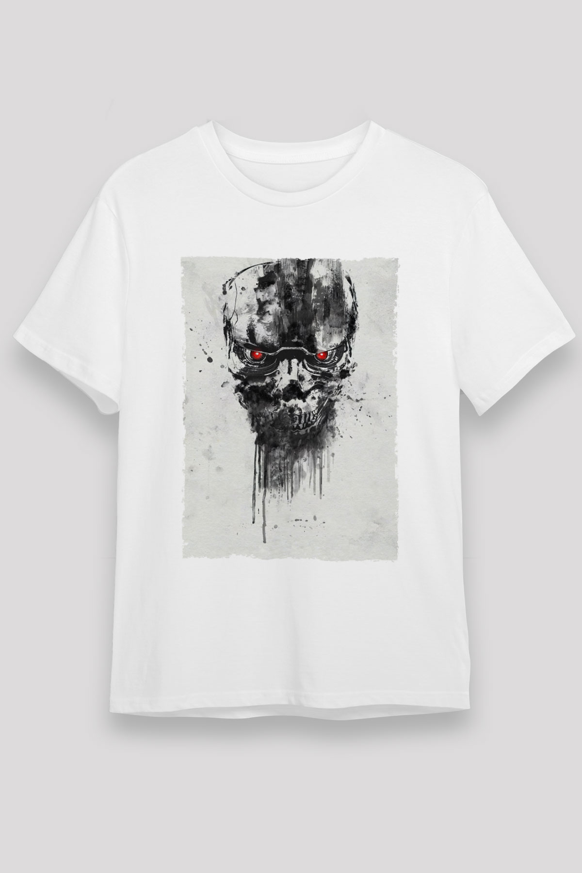 Unisex Terminatör Kara Kader (Terminator Dark Fate) Baskılı Beyaz T-shirt