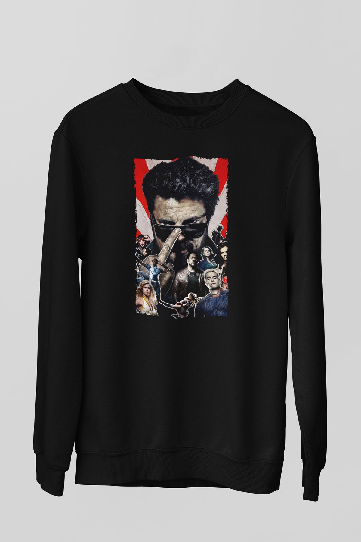 Unisex The Boys Baskılı Siyah Sweatshirt