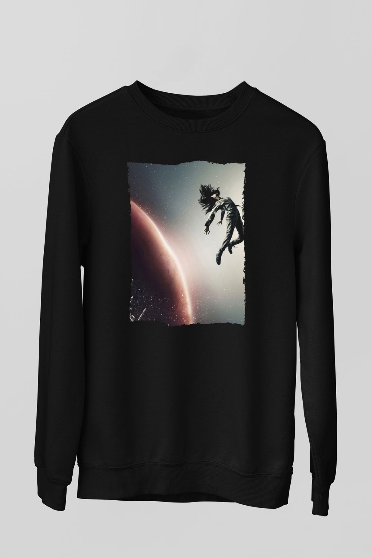 Unisex The Expanse Baskılı Siyah Sweatshirt