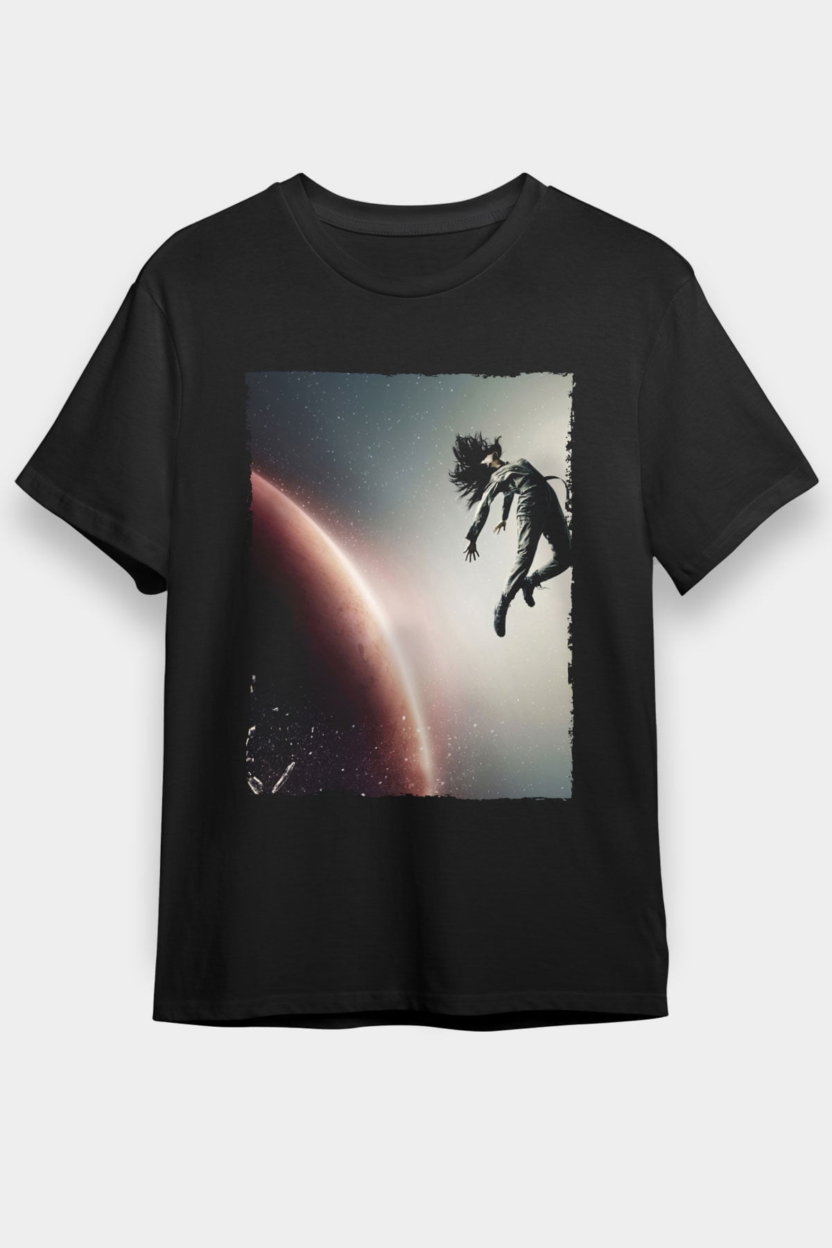 Unisex The Expanse Baskılı Siyah Tshirt