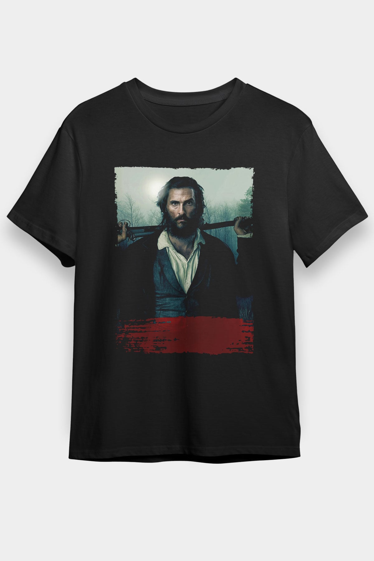 Unisex The Free State of Jones Baskılı Siyah Tişört