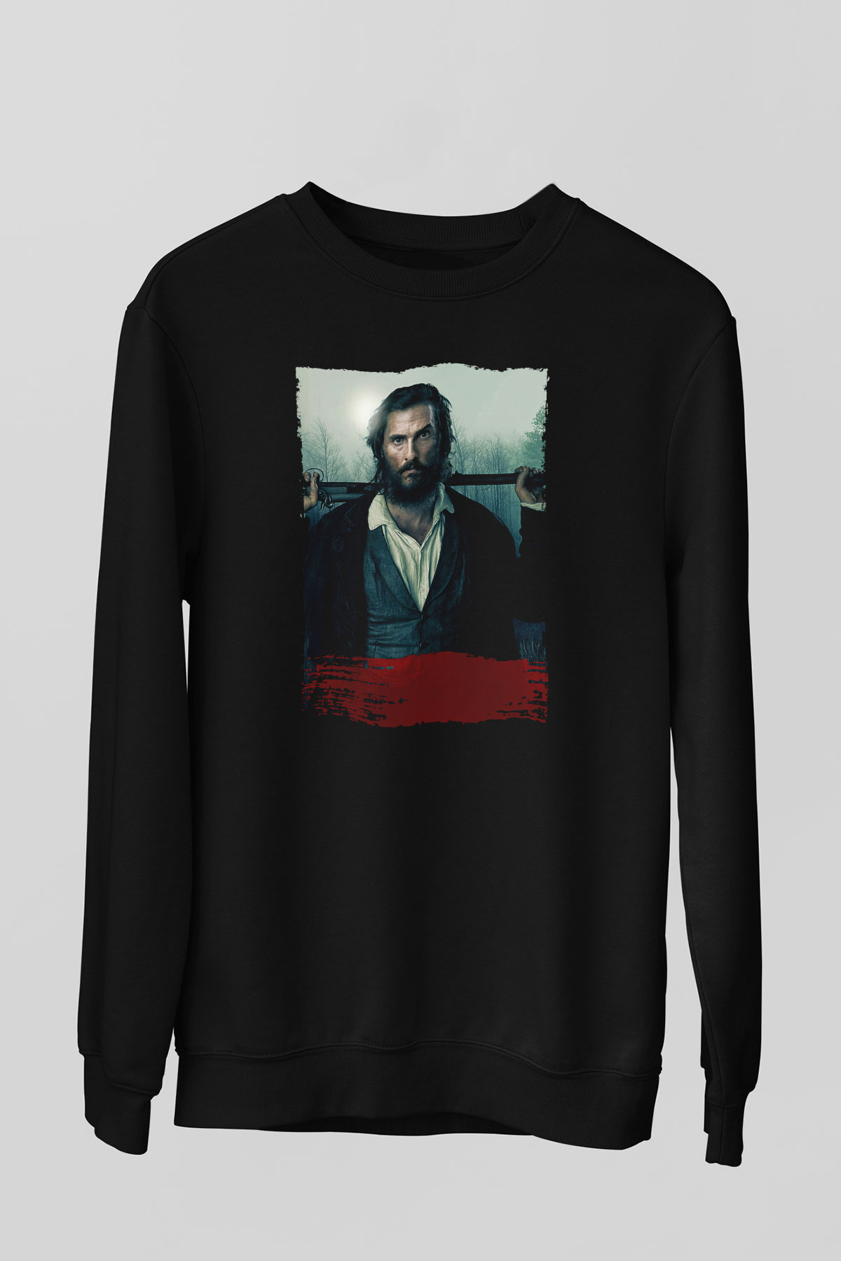 Unisex The Free State of Jones Baskılı Siyah Sweatshirt