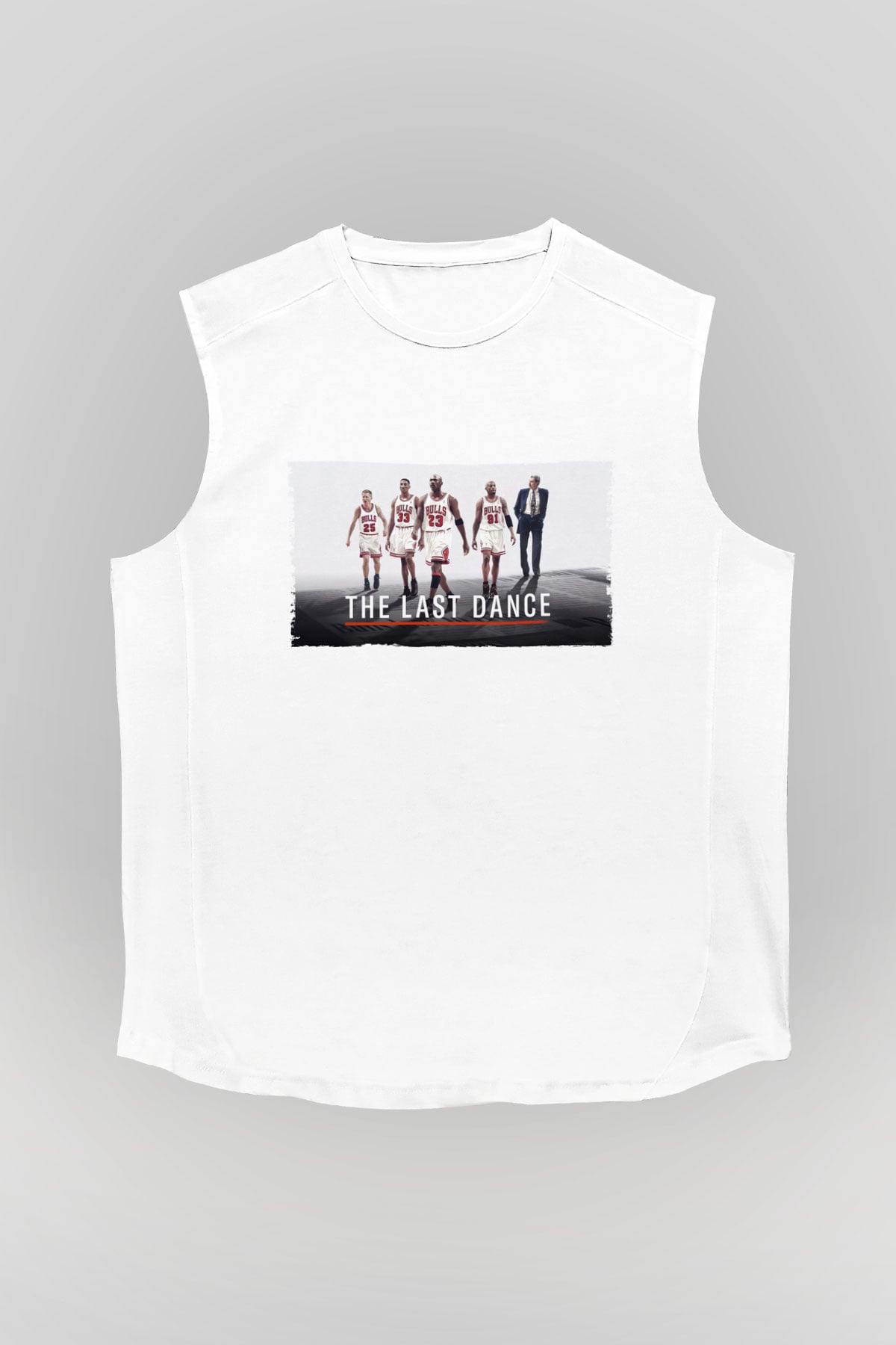 Unisex The Last Dance Baskılı Beyaz Kolsuz Tişört