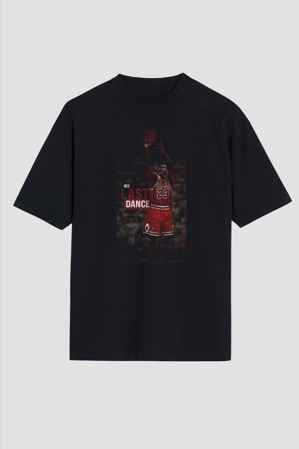 Unisex The Last Dance Baskılı Siyah Oversize Tişört