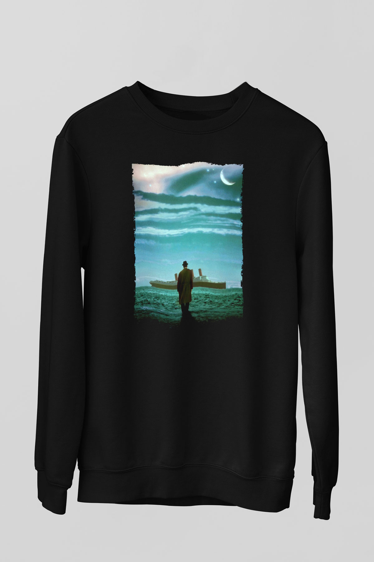 Unisex The Legend of 1900 Baskılı Siyah Sweatshirt