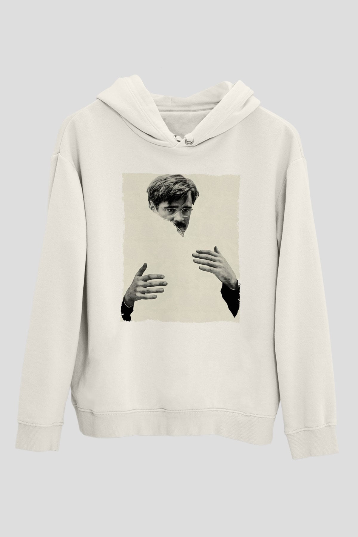 Unisex The Lobster Baskılı Beyaz Kapüşonlu Sweatshirt