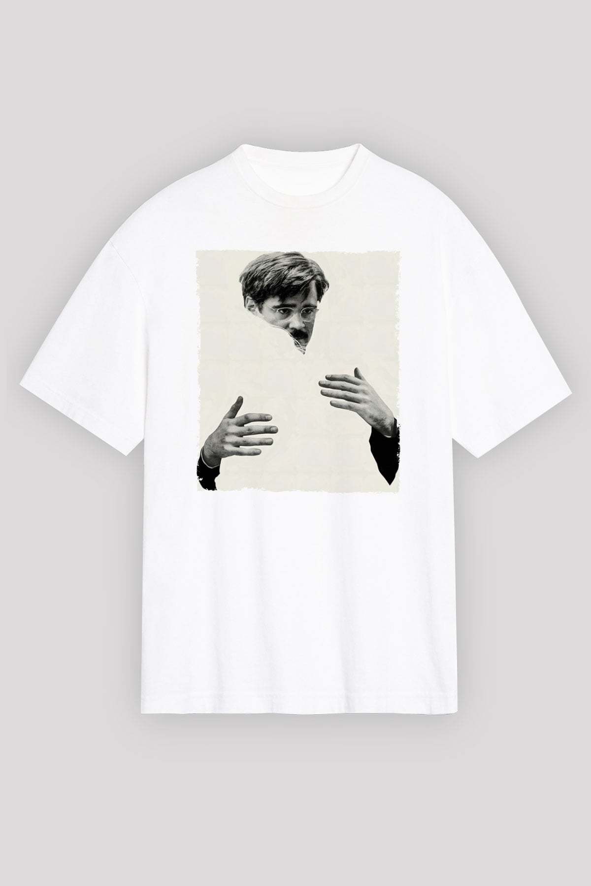 Unisex The Lobster Baskılı Beyaz Oversize Oversize T-shirt
