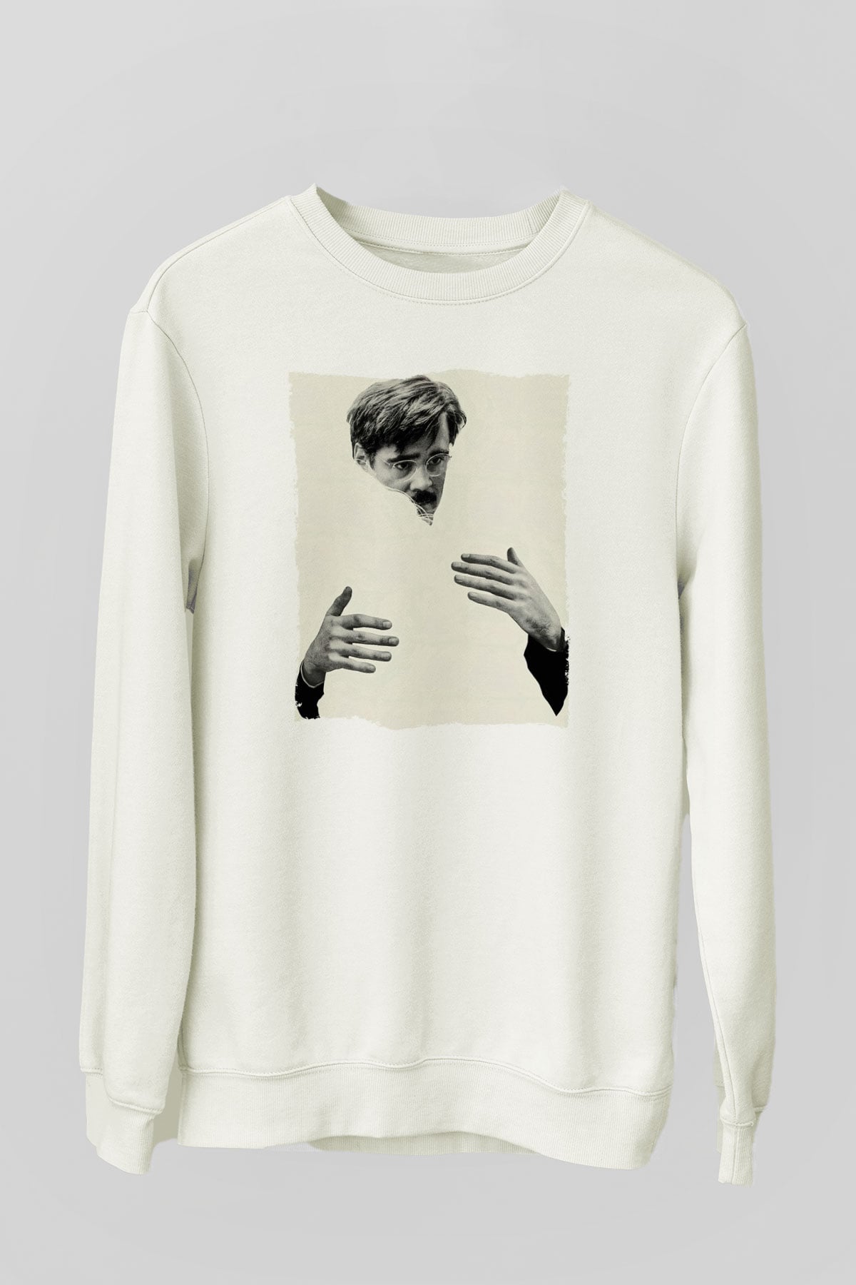 Unisex The Lobster Baskılı Beyaz Sweatshirt