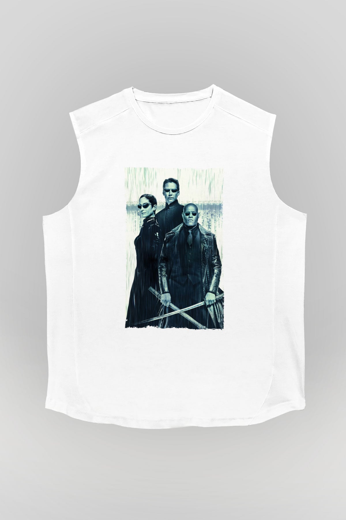 Unisex The Matrix Revolutions Baskılı Beyaz Kolsuz Tişört