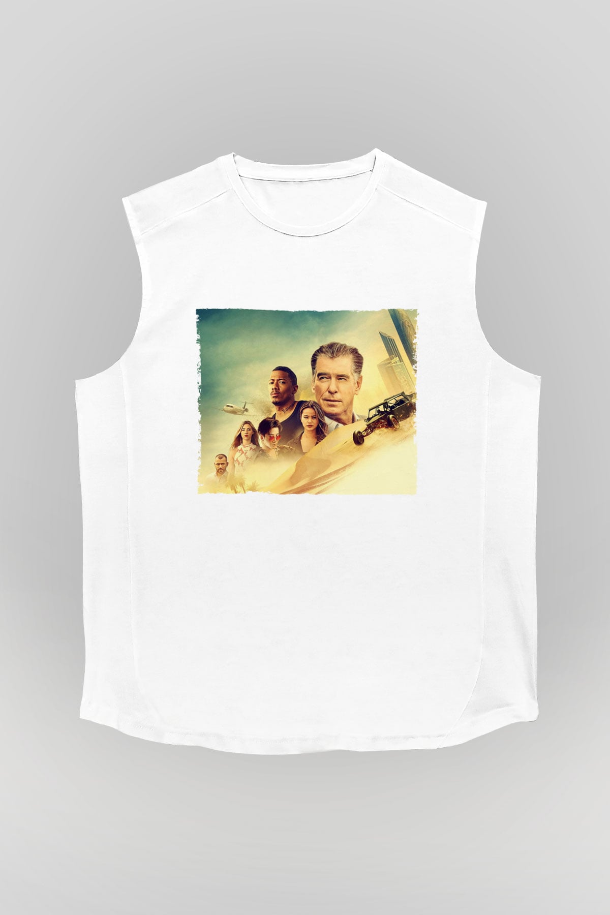 Unisex The Misfits Baskılı Beyaz Kolsuz Tişört