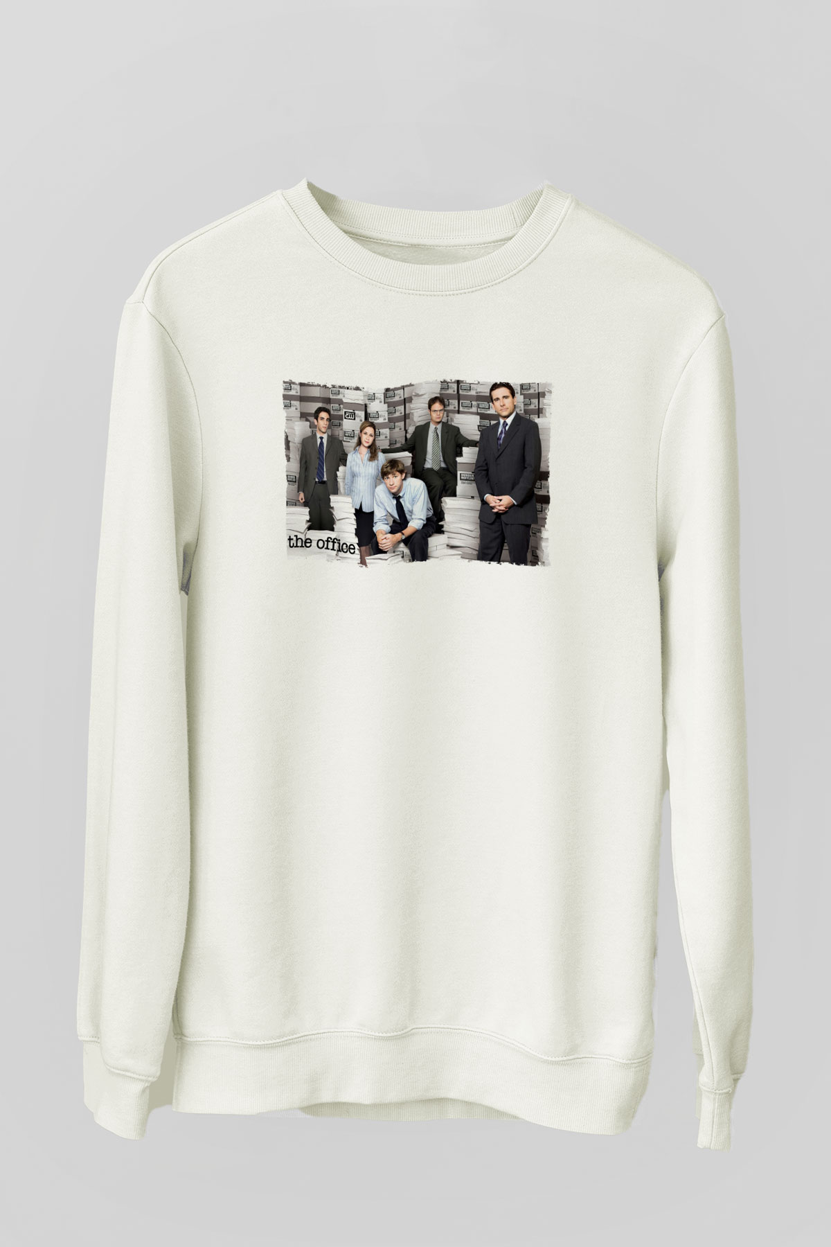 Unisex The Office Baskılı Beyaz Sweatshirt