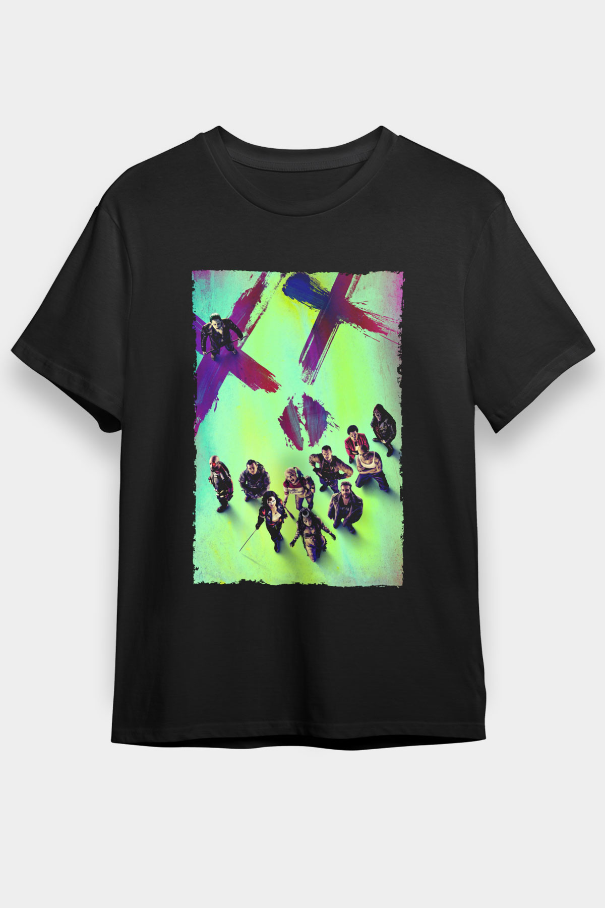 Unisex The Suicide Squad İntihar Timi (The Suicide Squad) Baskılı Siyah T-Shirt
