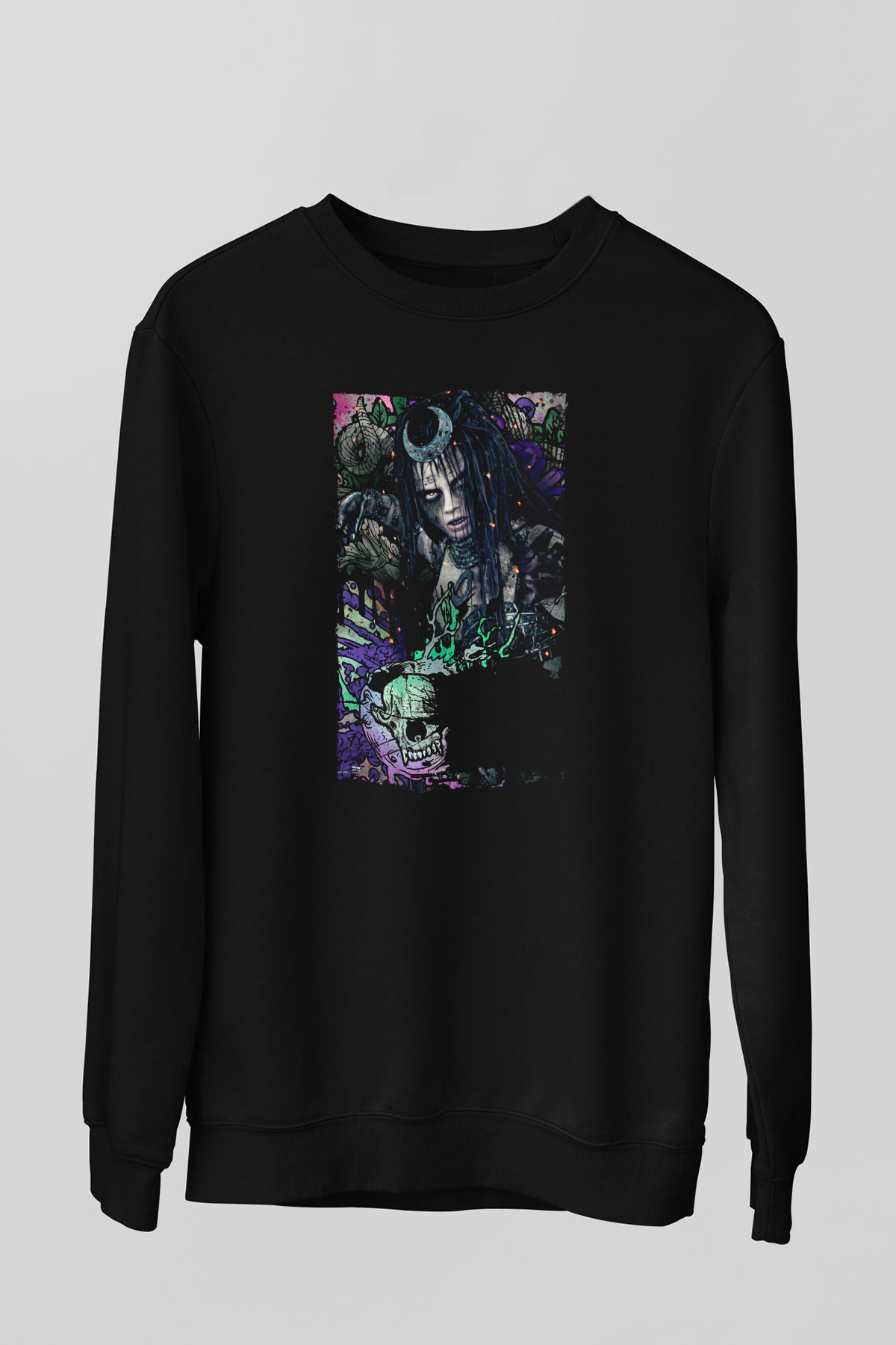 Unisex The Suicide Squad İntihar Timi (The Suicide Squad) Baskılı Siyah Unisex Sweatshirt