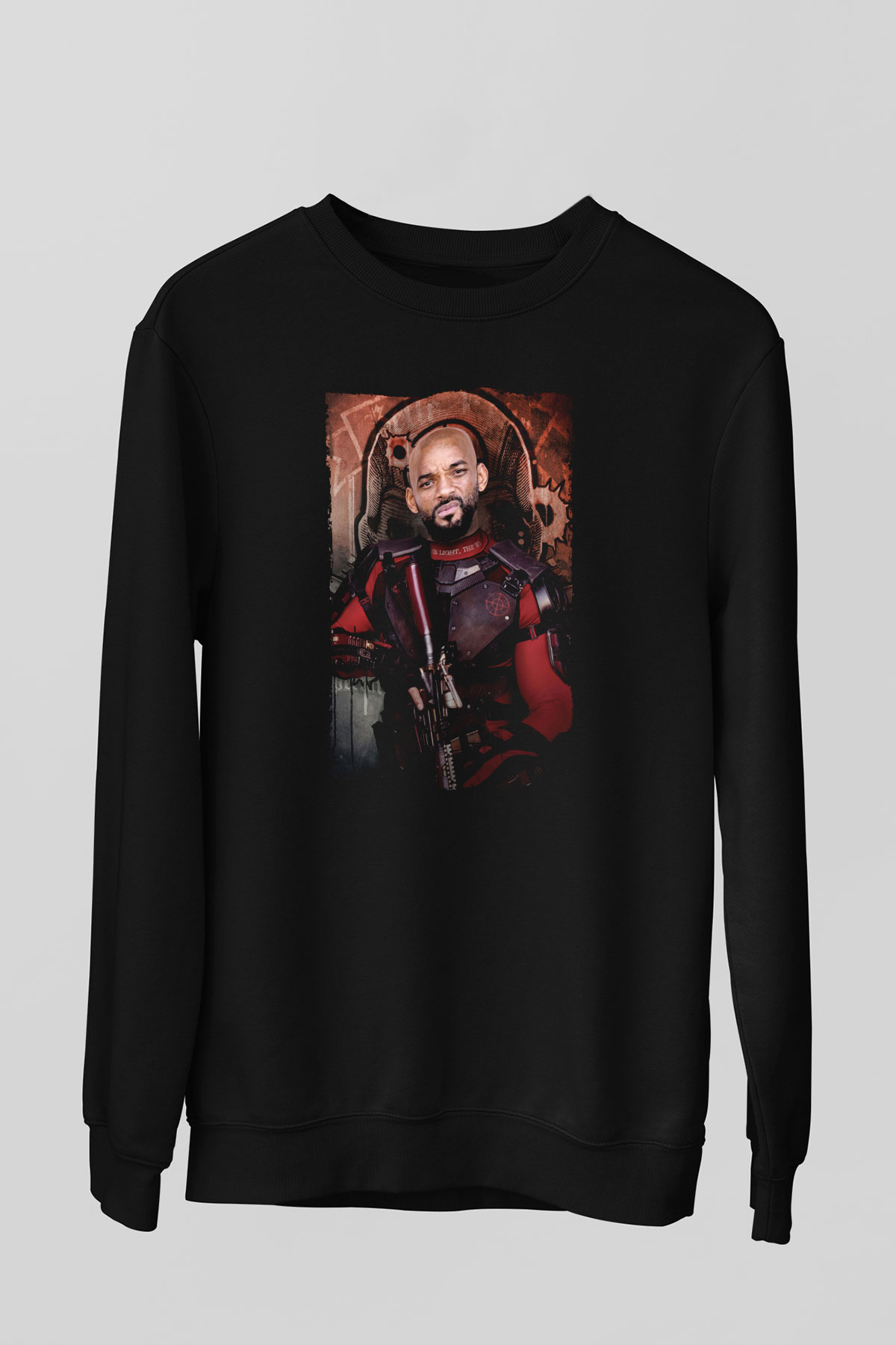 Unisex The Suicide Squad İntihar Timi (The Suicide Squad) Baskılı Siyah Sweatshirt