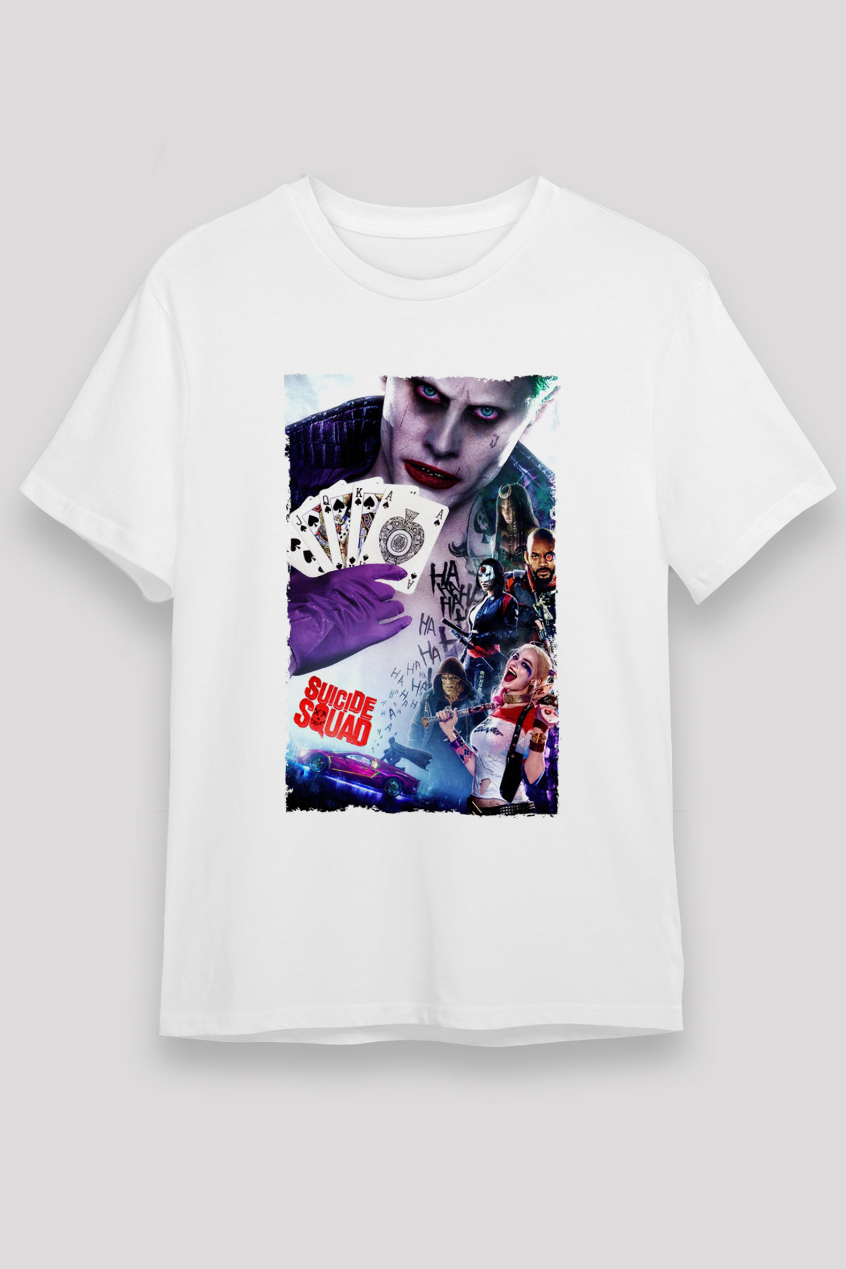 Unisex The Suicide Squad (İntihar Timi) Baskılı Beyaz Tshirt