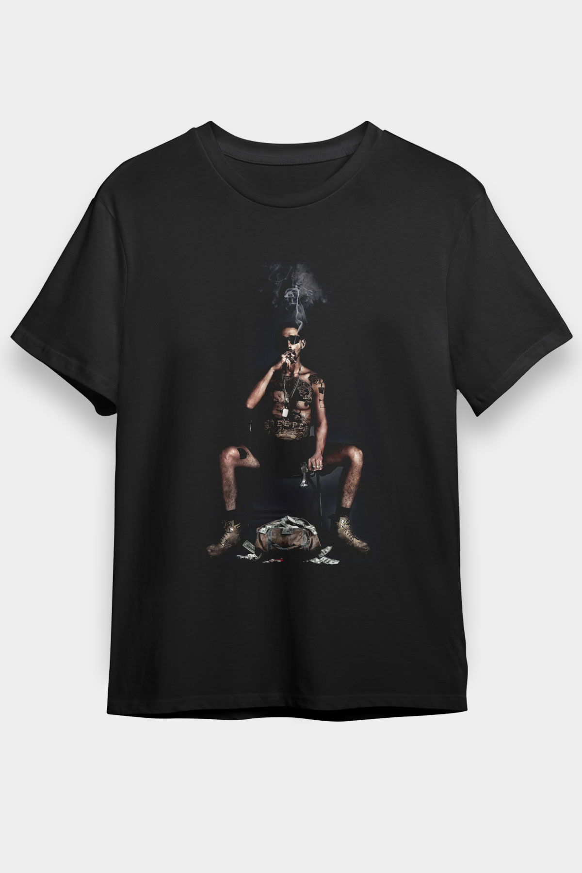 Unisex The Tax Collector Baskılı Siyah Tshirt