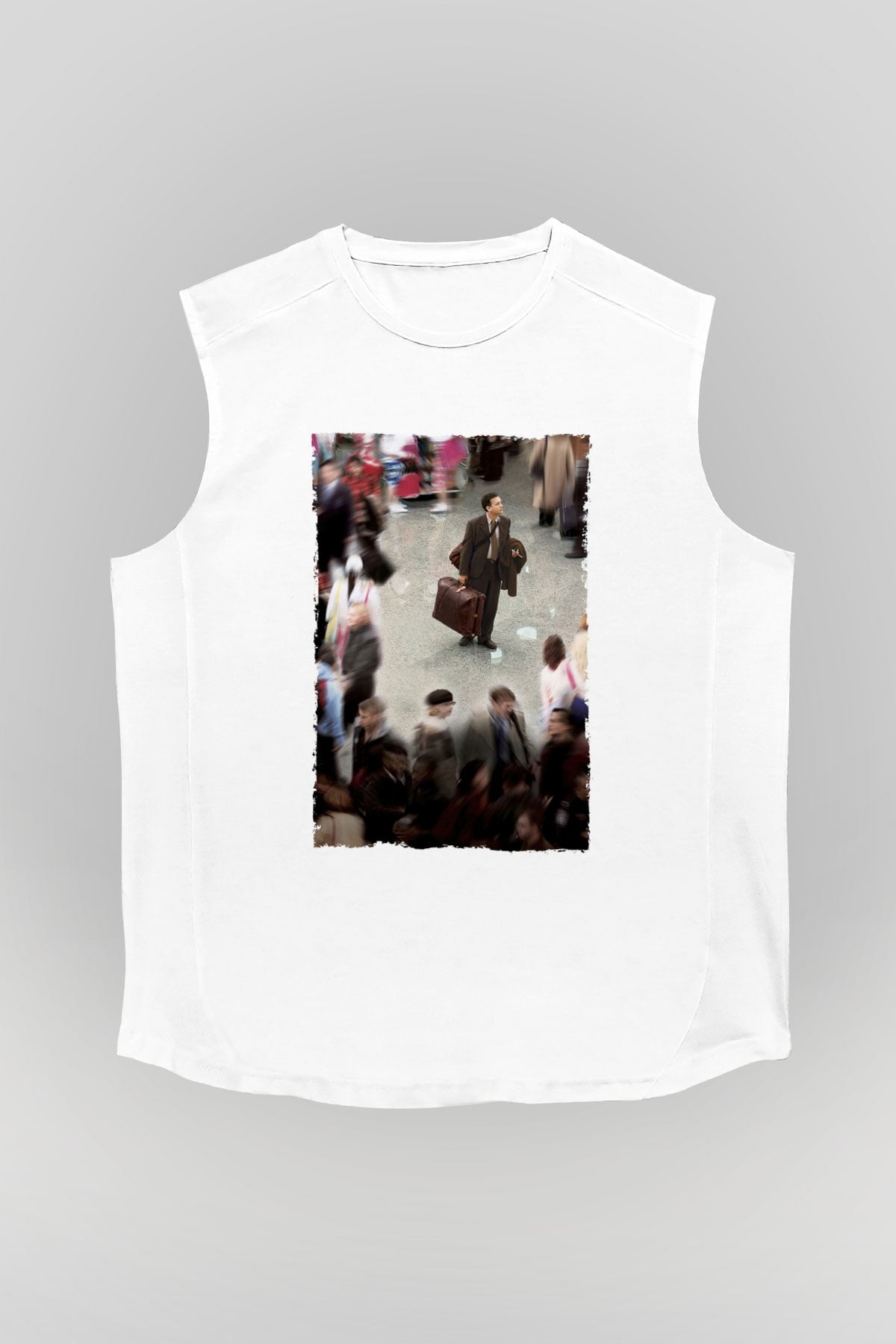 Unisex The Terminal Baskılı Beyaz Kolsuz Tshirt