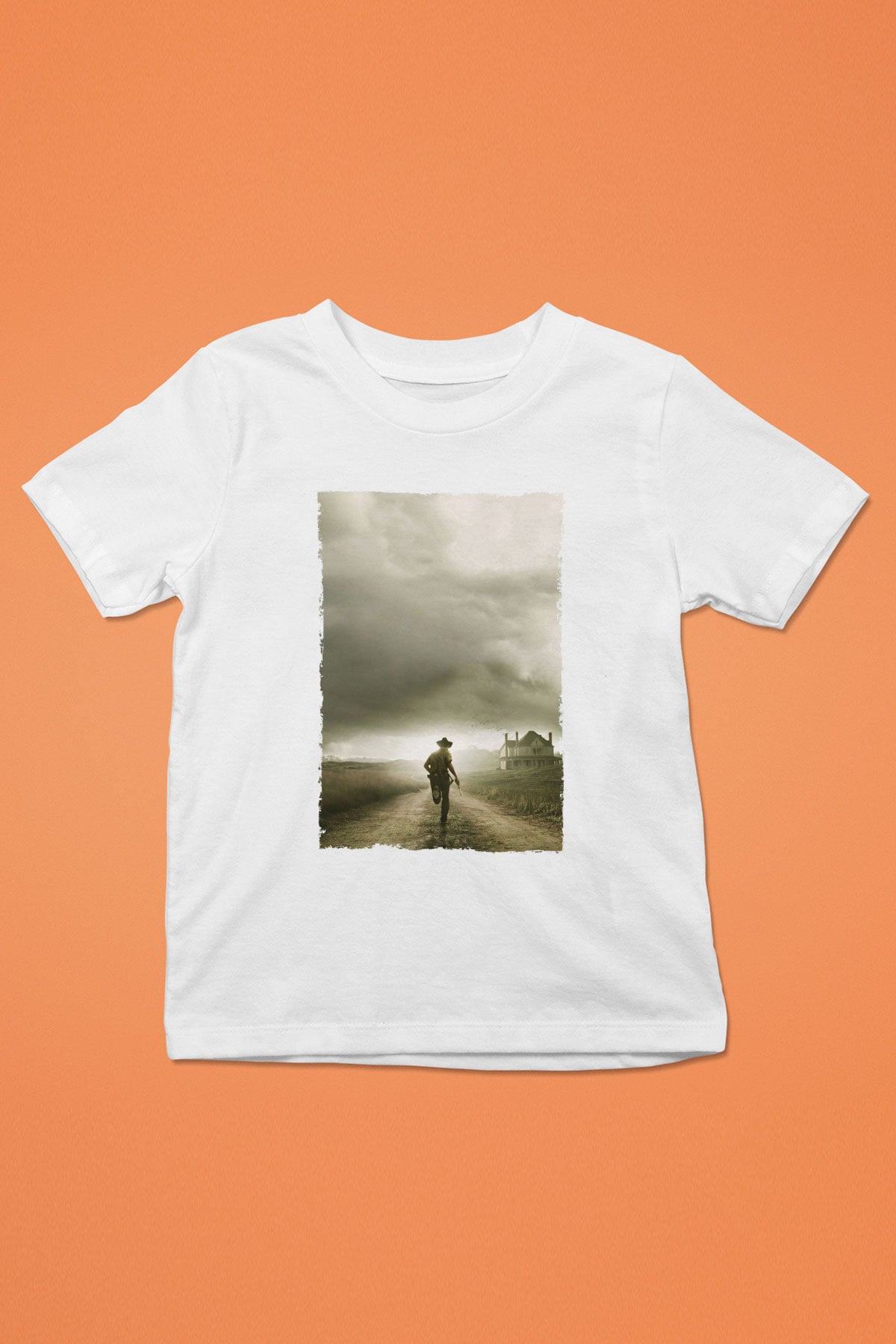 Unisex The Walking Dead Baskılı Beyaz Çocuk Tişört