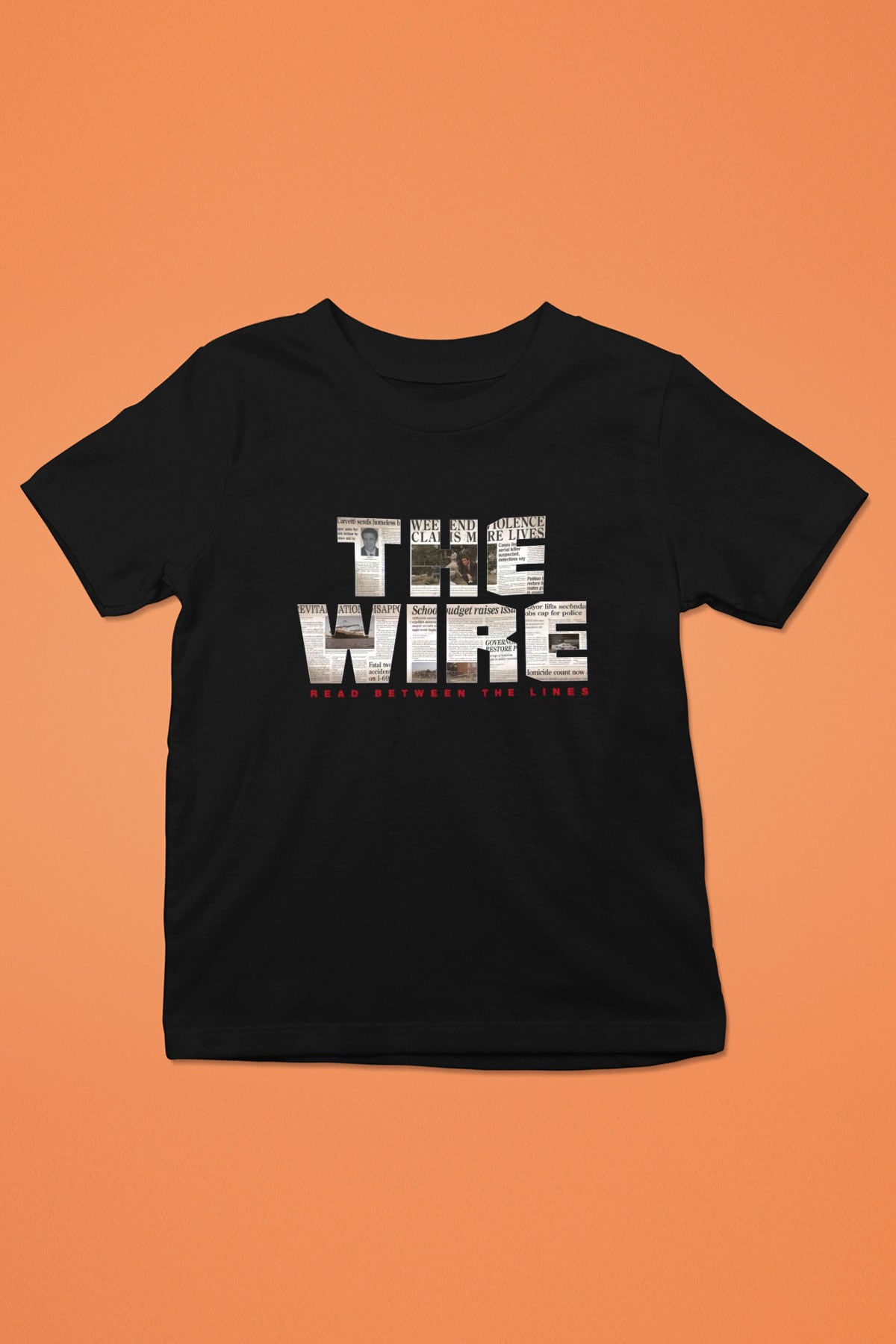Unisex The Wire Baskılı Siyah Çocuk Tshirt