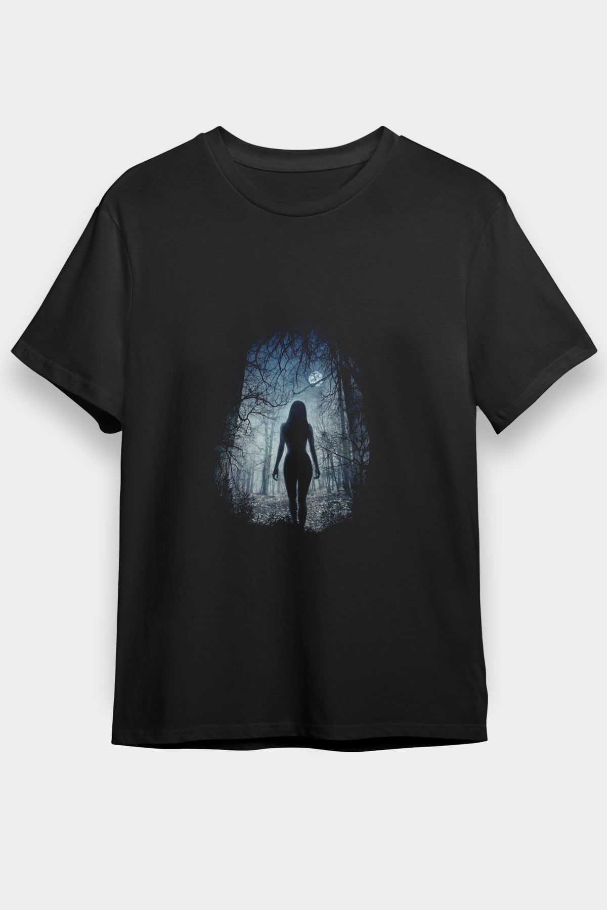 Unisex The Witch Baskılı Siyah T-Shirt