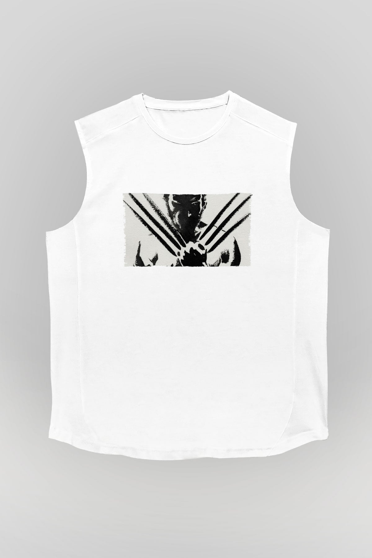 Unisex The Wolverine Baskılı Beyaz Kolsuz Tişört