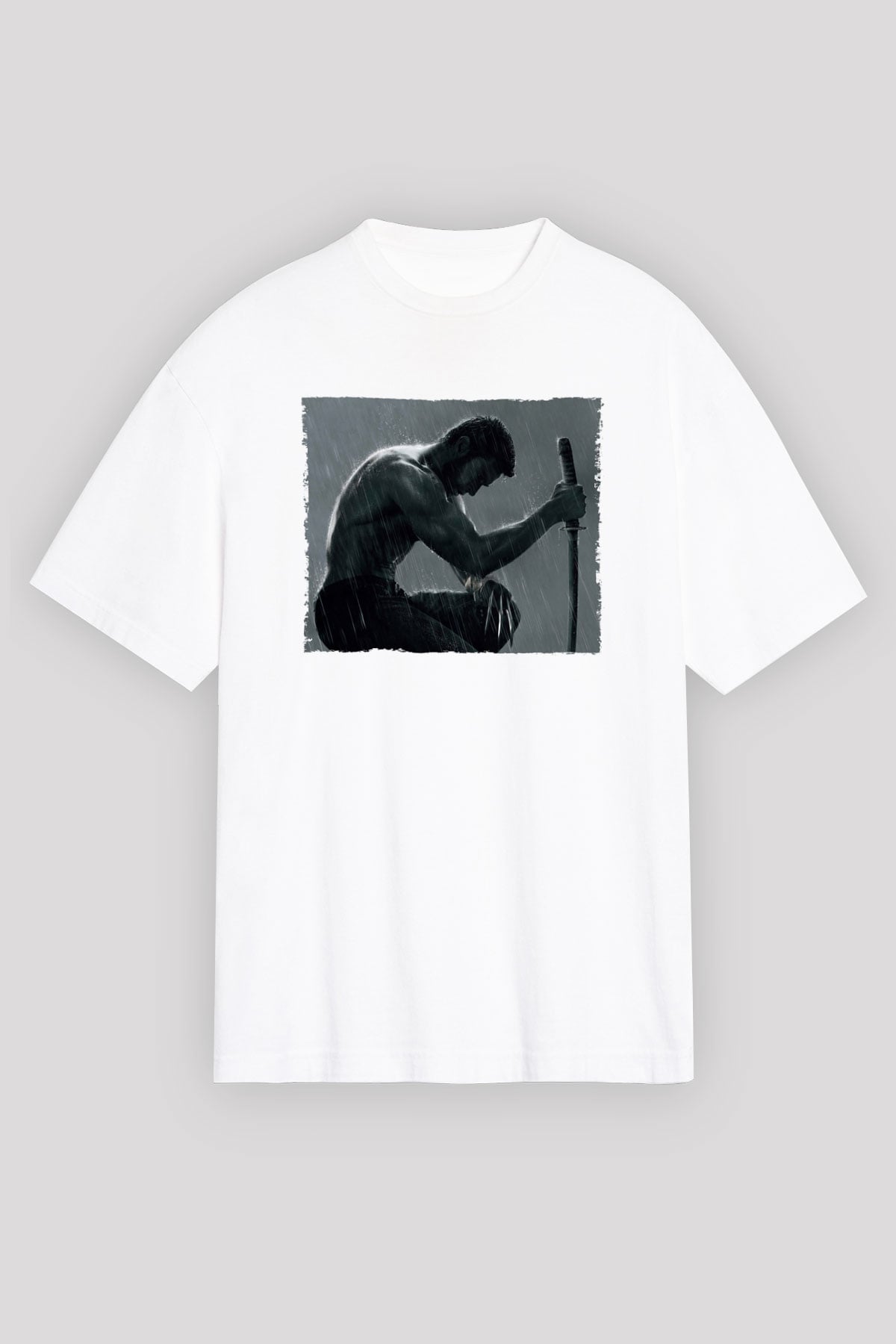 Unisex The Wolverine Baskılı Beyaz Oversize Oversize T-shirt