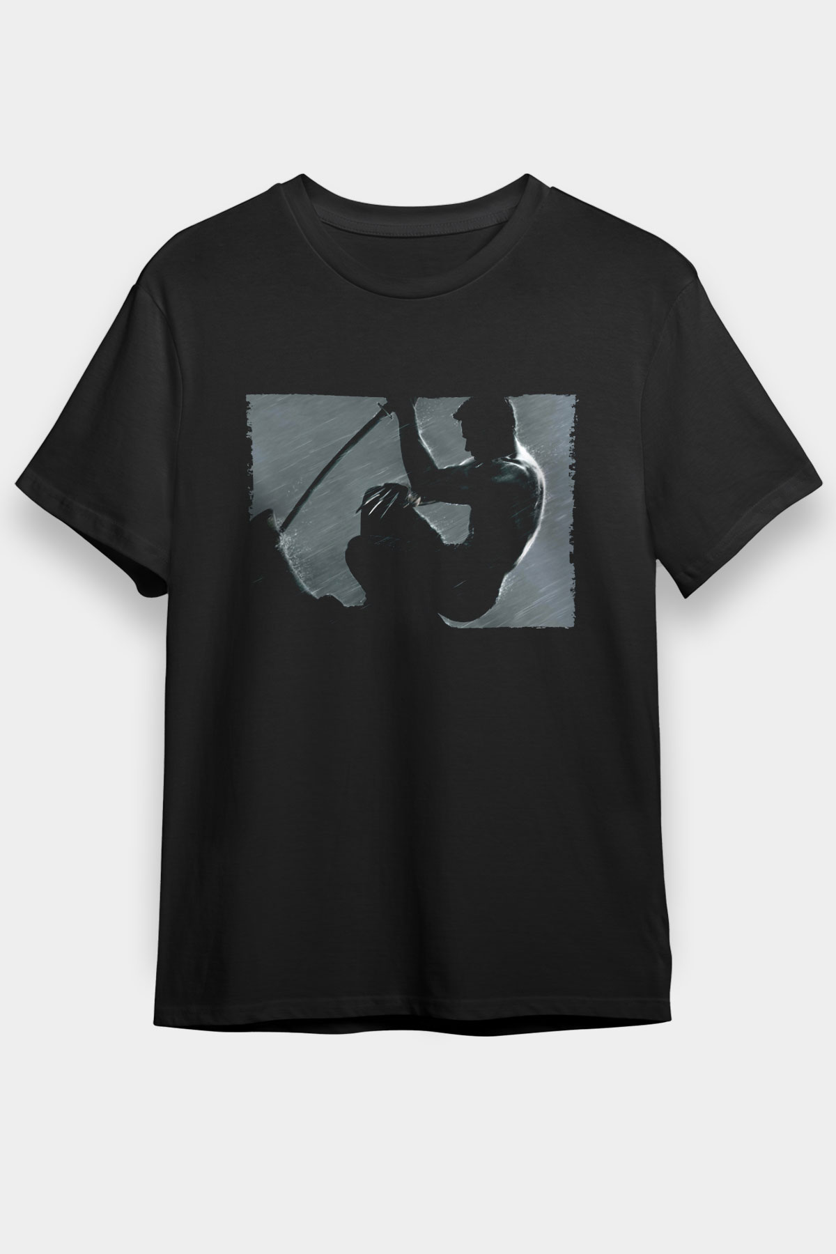 Unisex The Wolverine Baskılı Siyah Tshirt