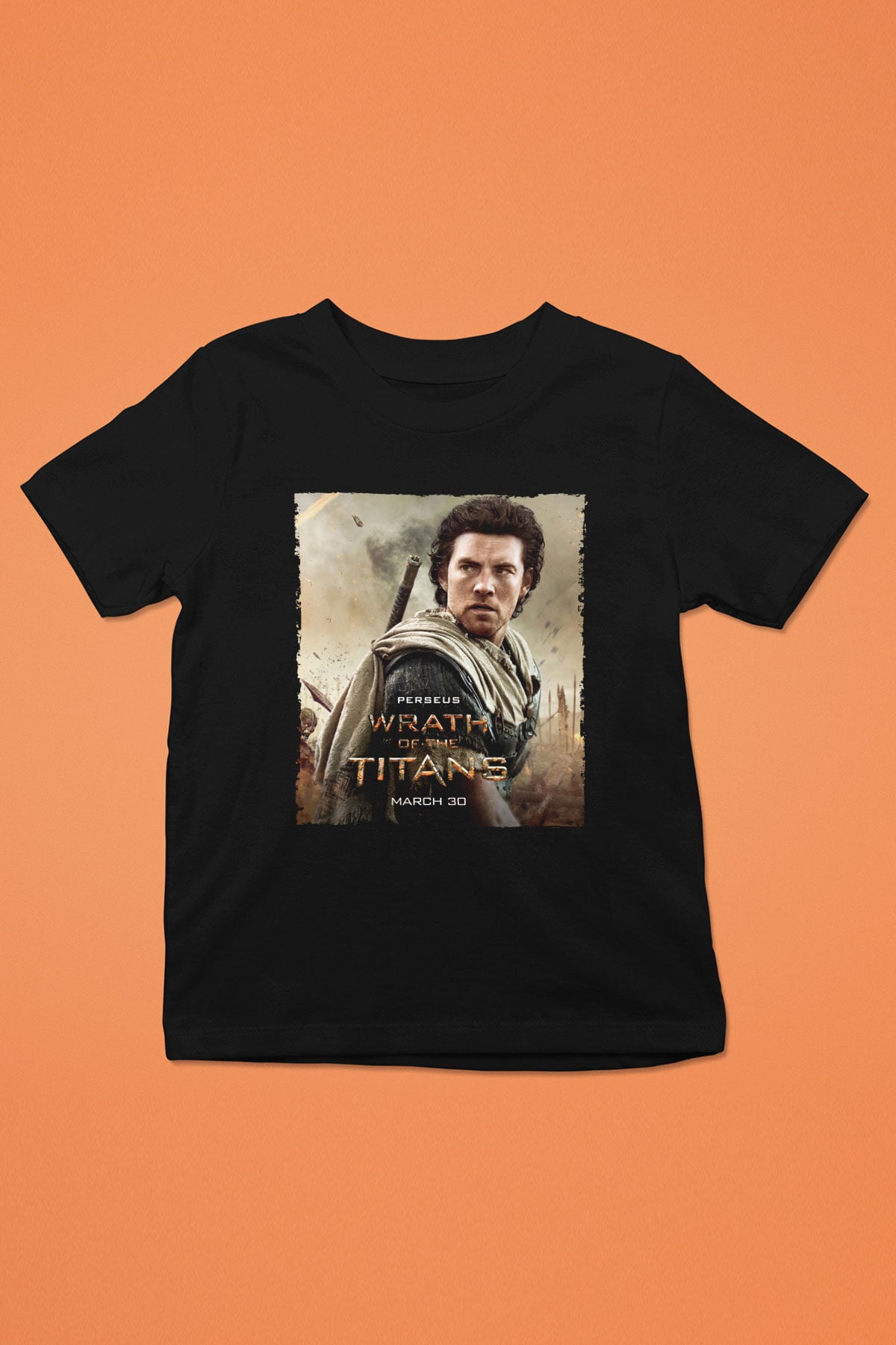 Unisex Titanların Öfkesi (Wrath of the Titans) Baskılı Siyah Çocuk Tshirt