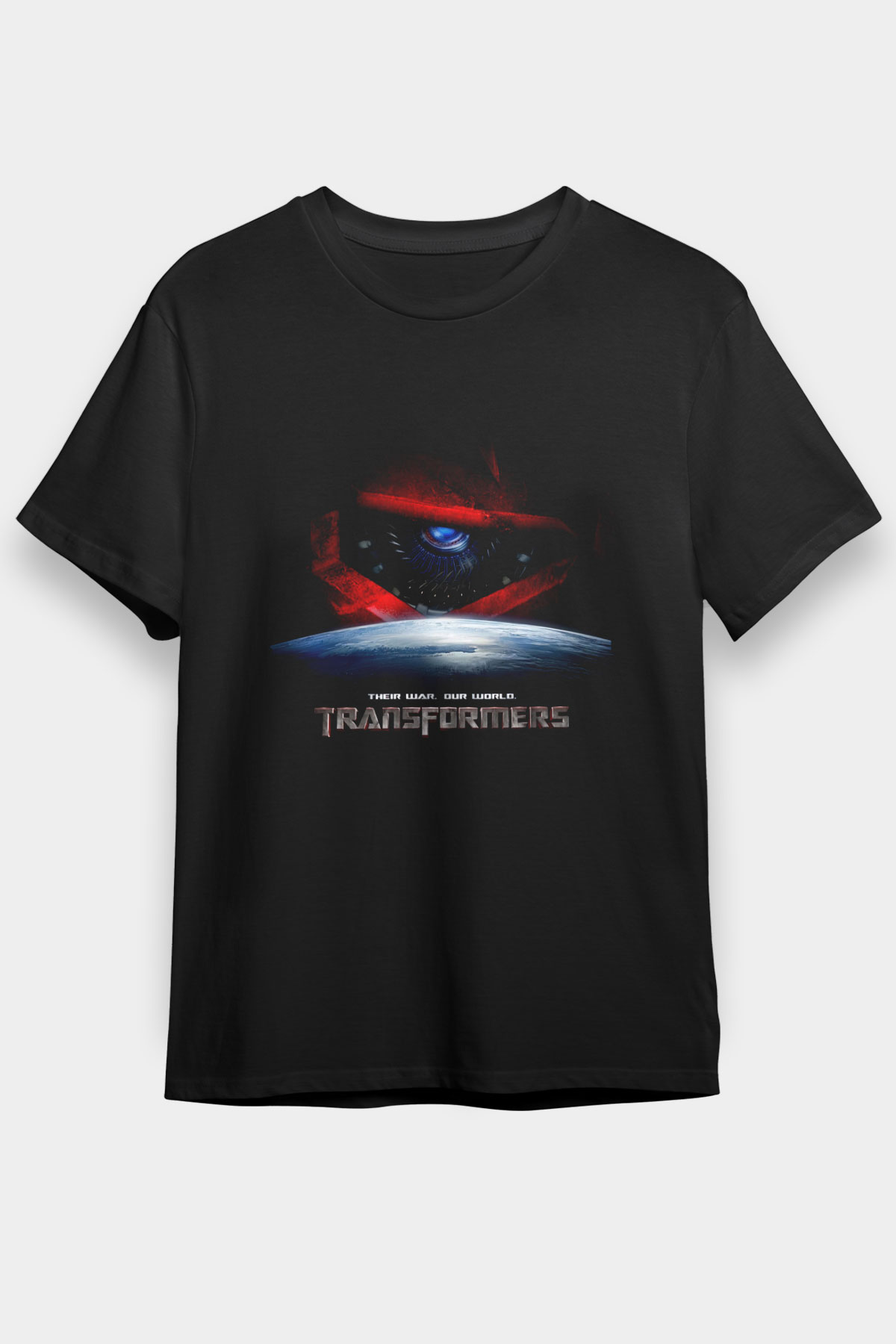 Unisex Transformers 3 Baskılı Siyah T-Shirt