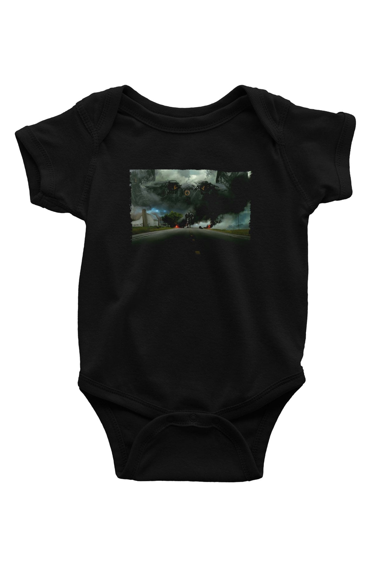 Unisex Transformers 4 Baskılı Siyah Bebek Body - Zıbın