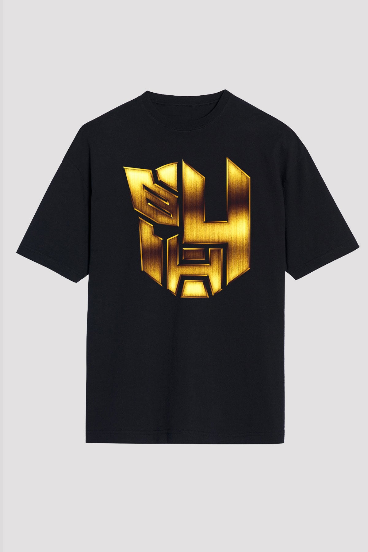 Unisex Transformers 4 Baskılı Siyah Oversize Tişört