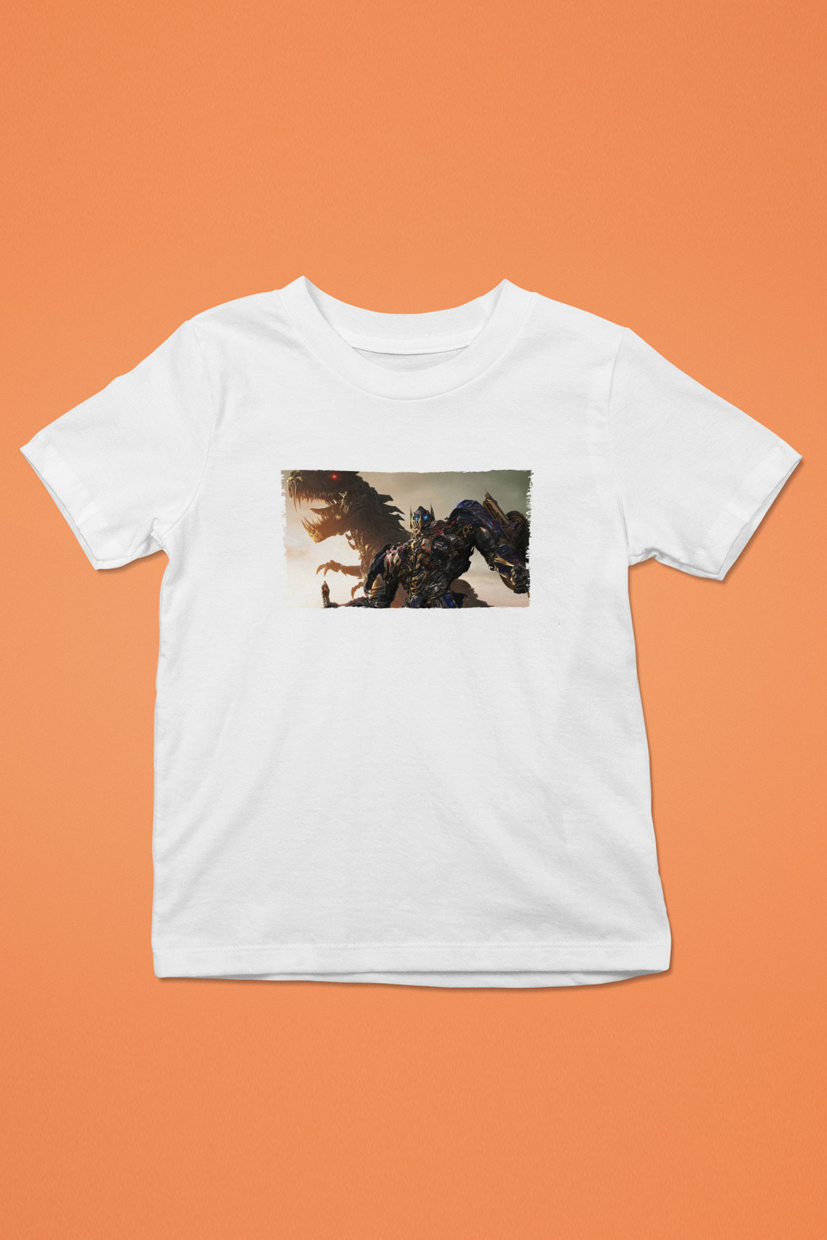 Unisex Transformers Baskılı Beyaz Çocuk Tişört