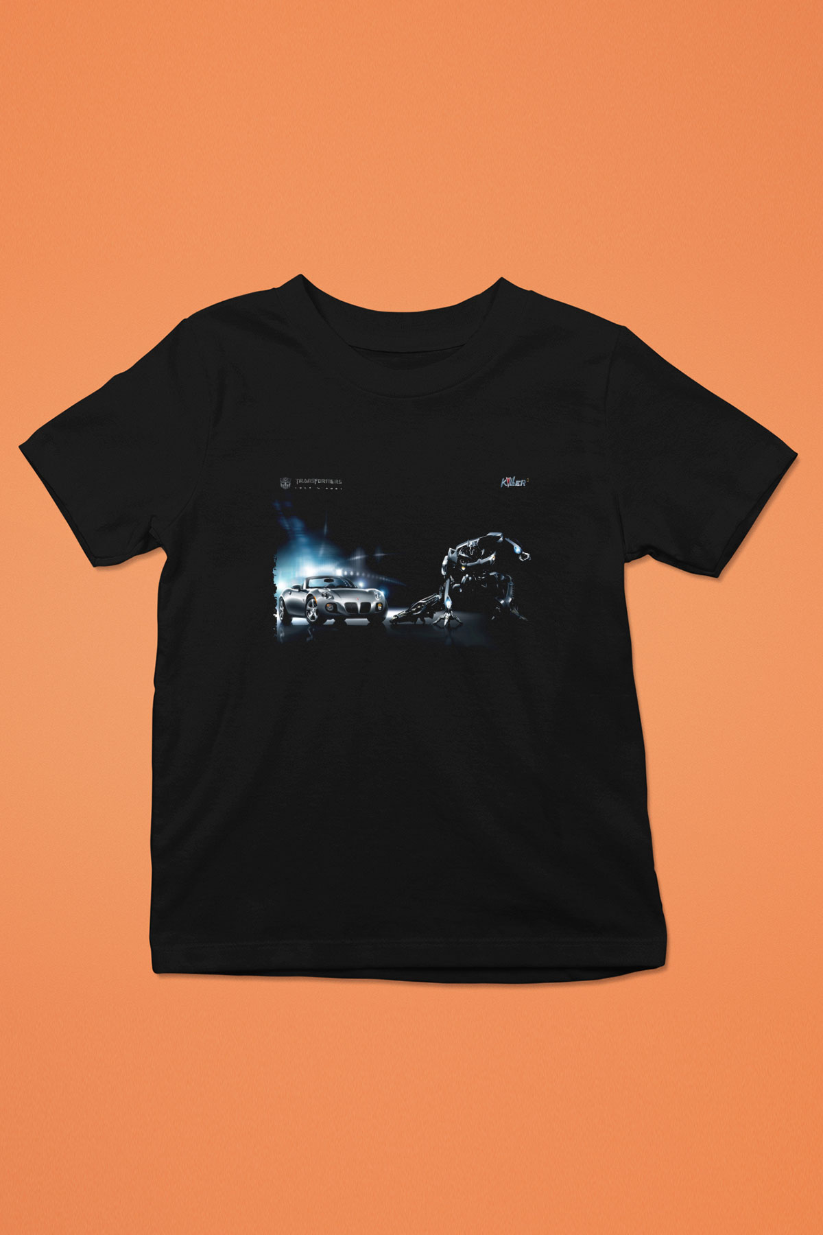 Unisex Transformers Baskılı Siyah Çocuk Tshirt