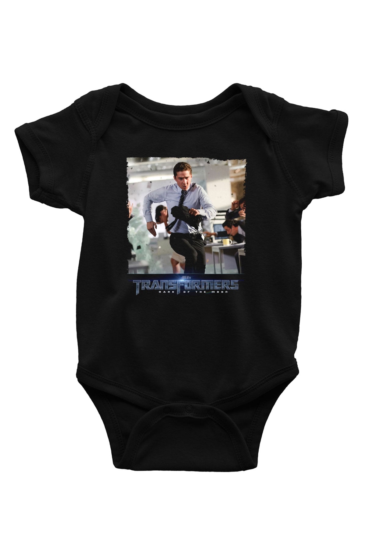 Unisex Transformers Dark of the Moon Baskılı Siyah Bebek Body - Zıbın
