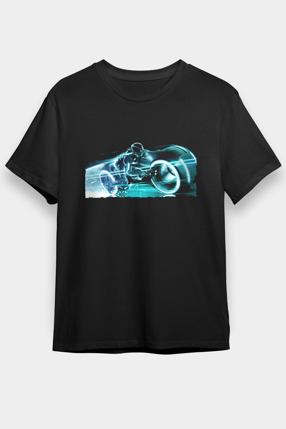 Unisex TRON Legacy Baskılı Siyah Tişört