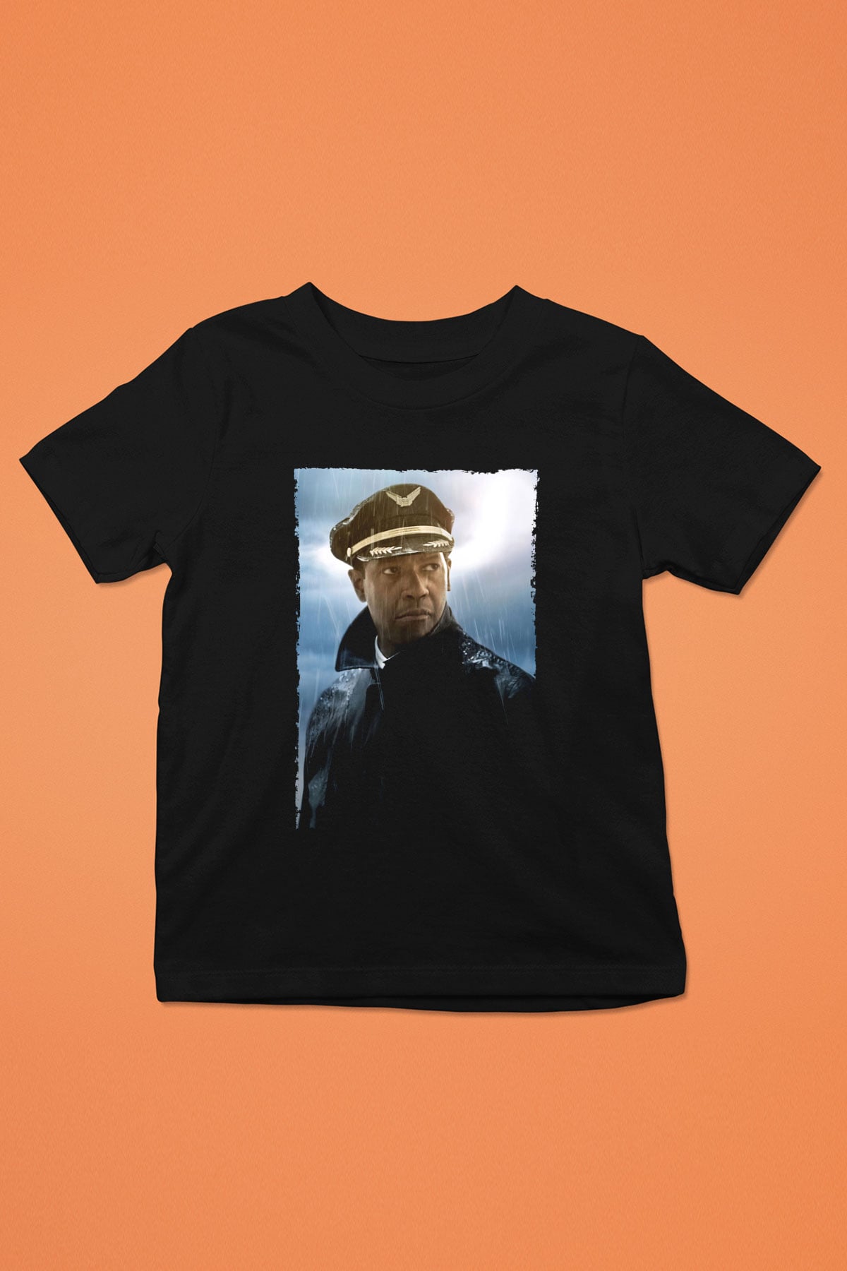 Unisex Uçuş (Flight) Baskılı Siyah Çocuk T-shirt