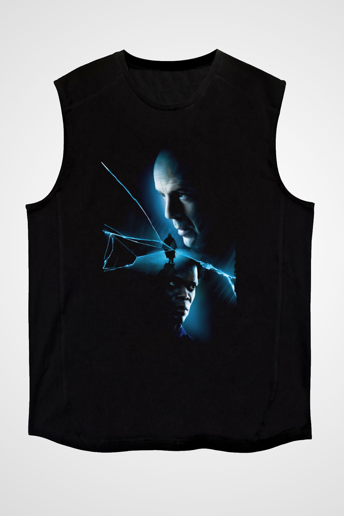 Unisex Unbreakable Baskılı Siyah Kolsuz Tshirt
