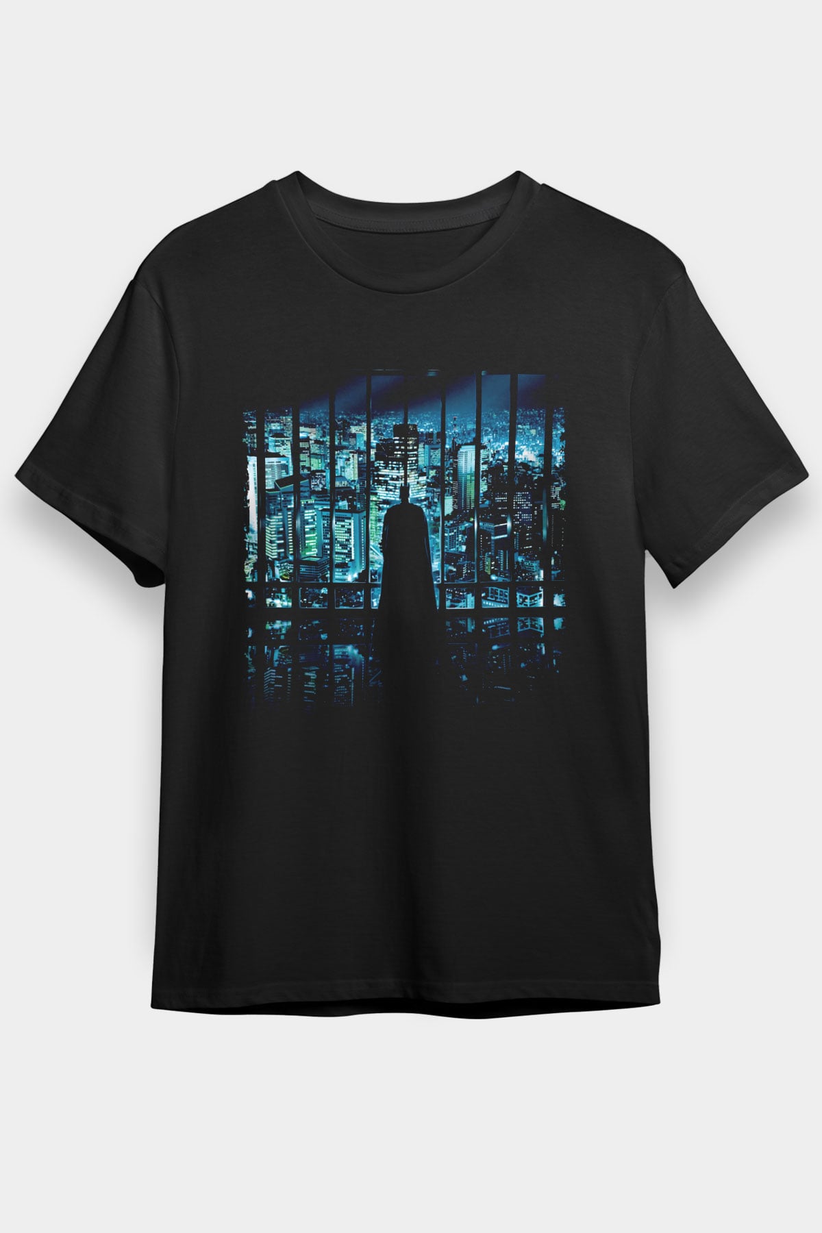 Unisex Unisex Kara Şövalye (The Dark Knight) Baskılı Siyah Tişört