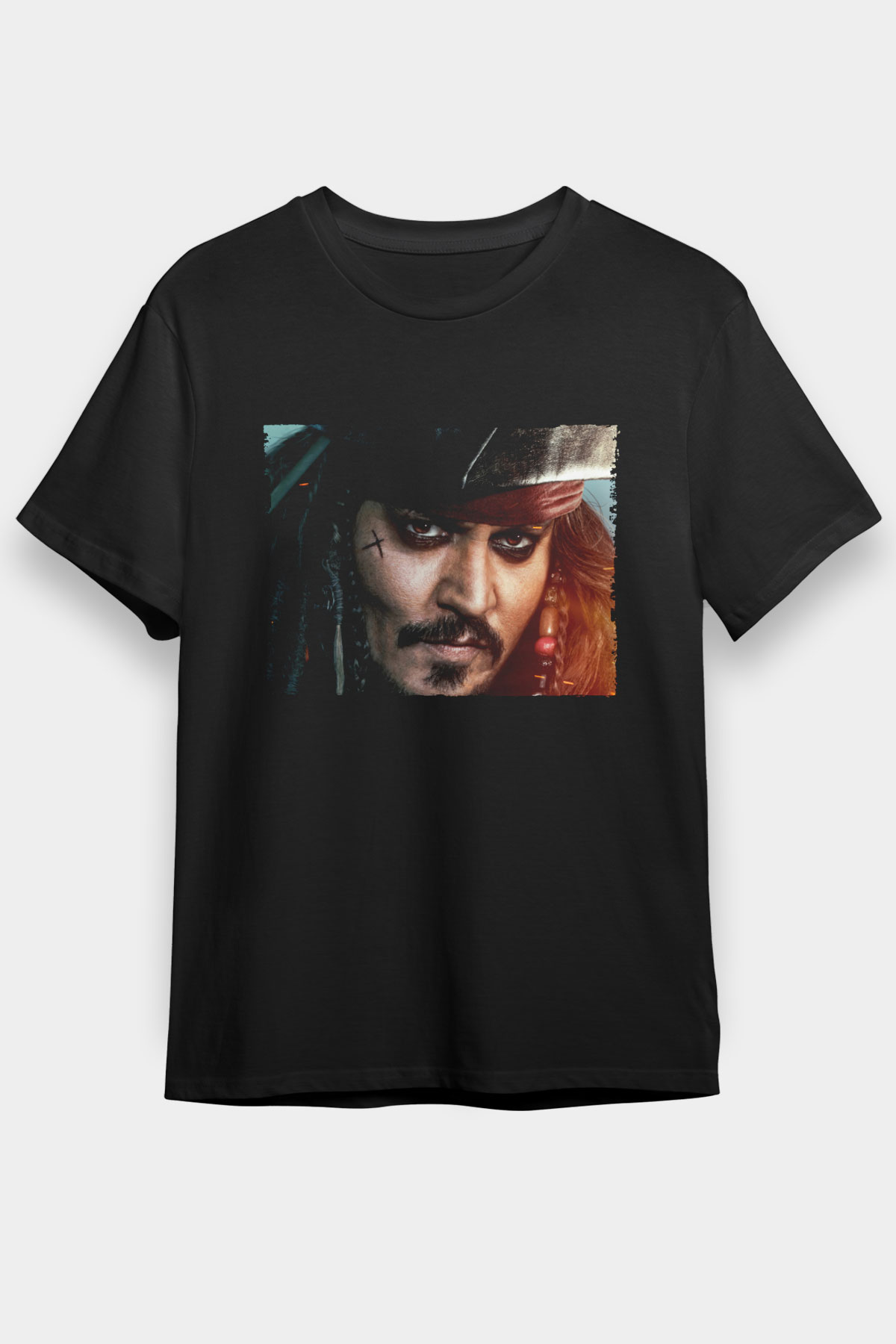 Unisex Unisex Karayip Korsanları (Pirates of the Caribbean) Baskılı Siyah T-Shirt